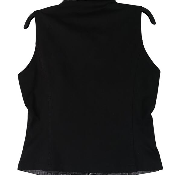 Wilsons Vintage Maxima Leather Vest Womens Large Black Zip Moto Stretch Back - Picture 6 of 12